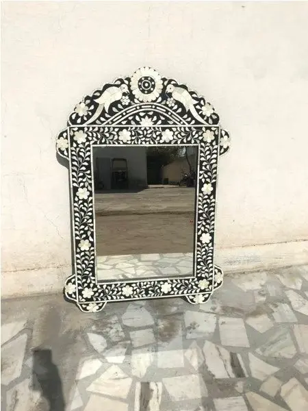 Bone Inlay Mirror Frame Best Quality Handmade Work Wall Decor Mirror Use Bathroom Living Room Home Mirror By Manufacturer