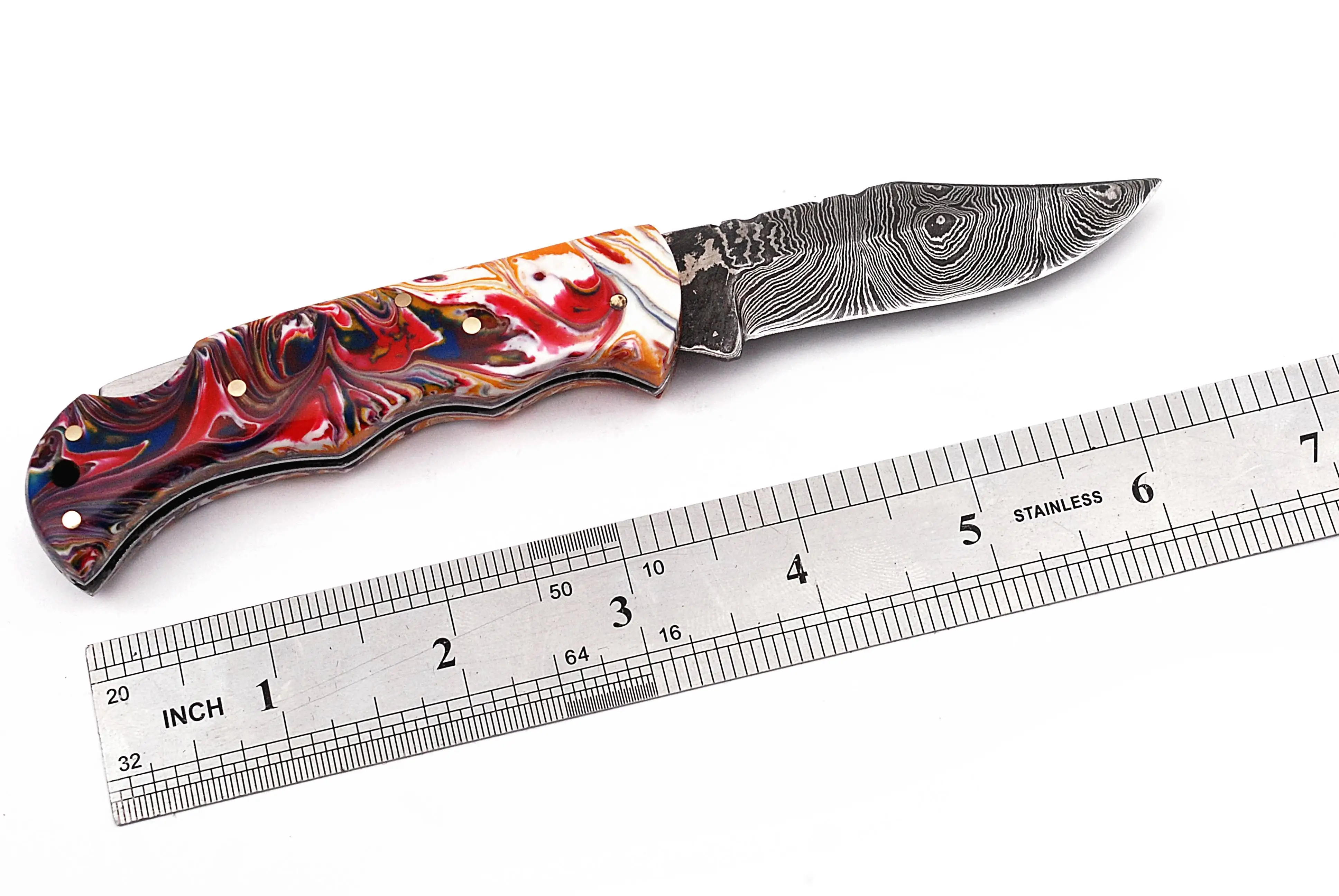 Wholesale Folding Knives Handmade Custom Multifunctional Damascus Steel Folding Pocket Knife for Outdoor Survival OEM Service