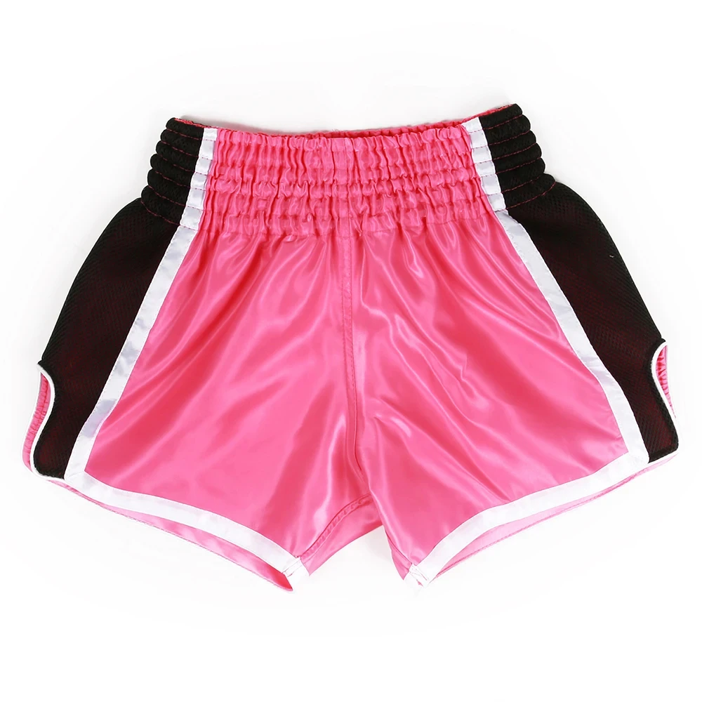 High Waist Blank Muay Thai Mma Shorts Kickboxing Boxing Silk Fabric Boxing Stain MMA Shorts Muay Thai