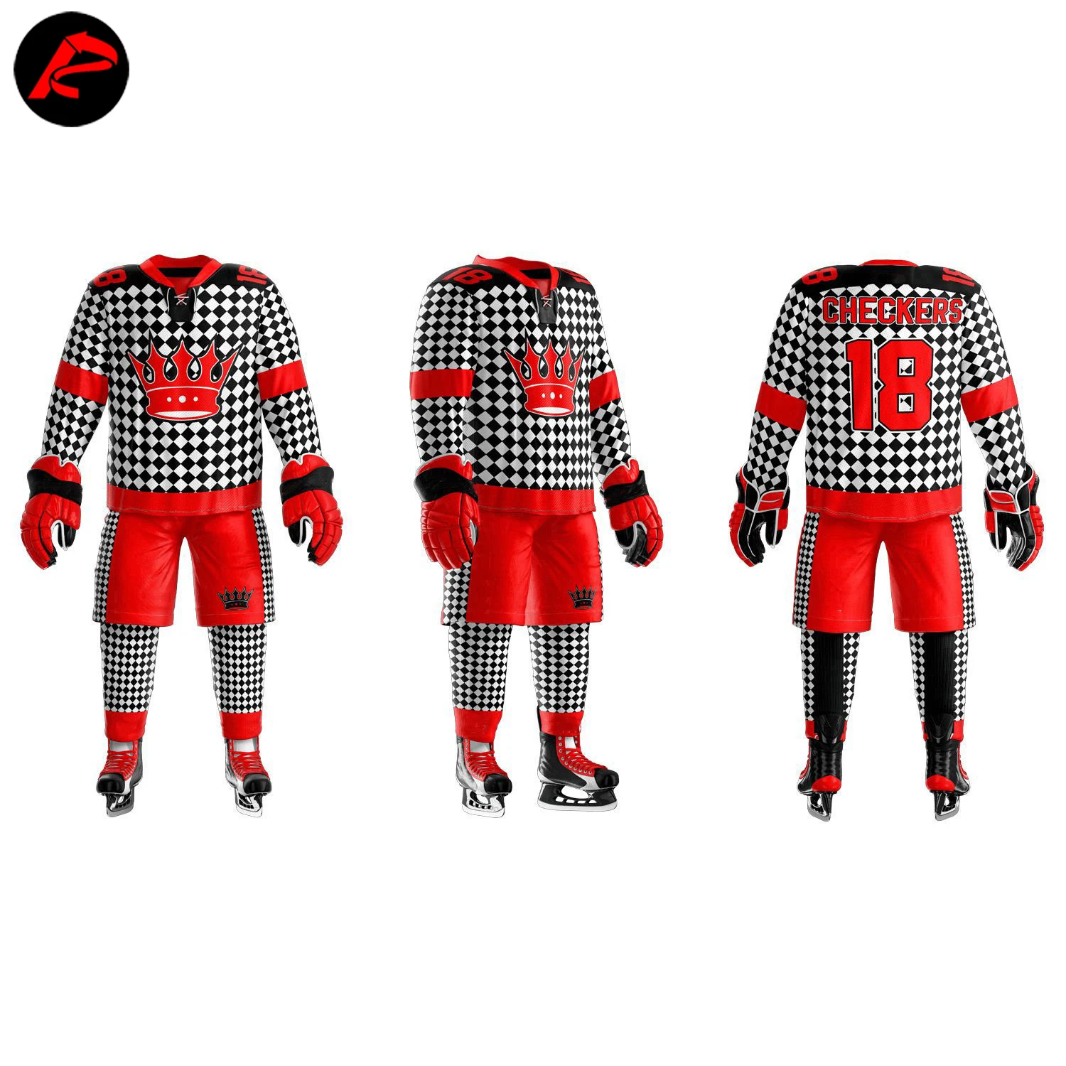 2023 Top Quality 100% Polyester Team Breathable Field Hockey Jersey And Pant Sublimation Ice Hockey Uniform.