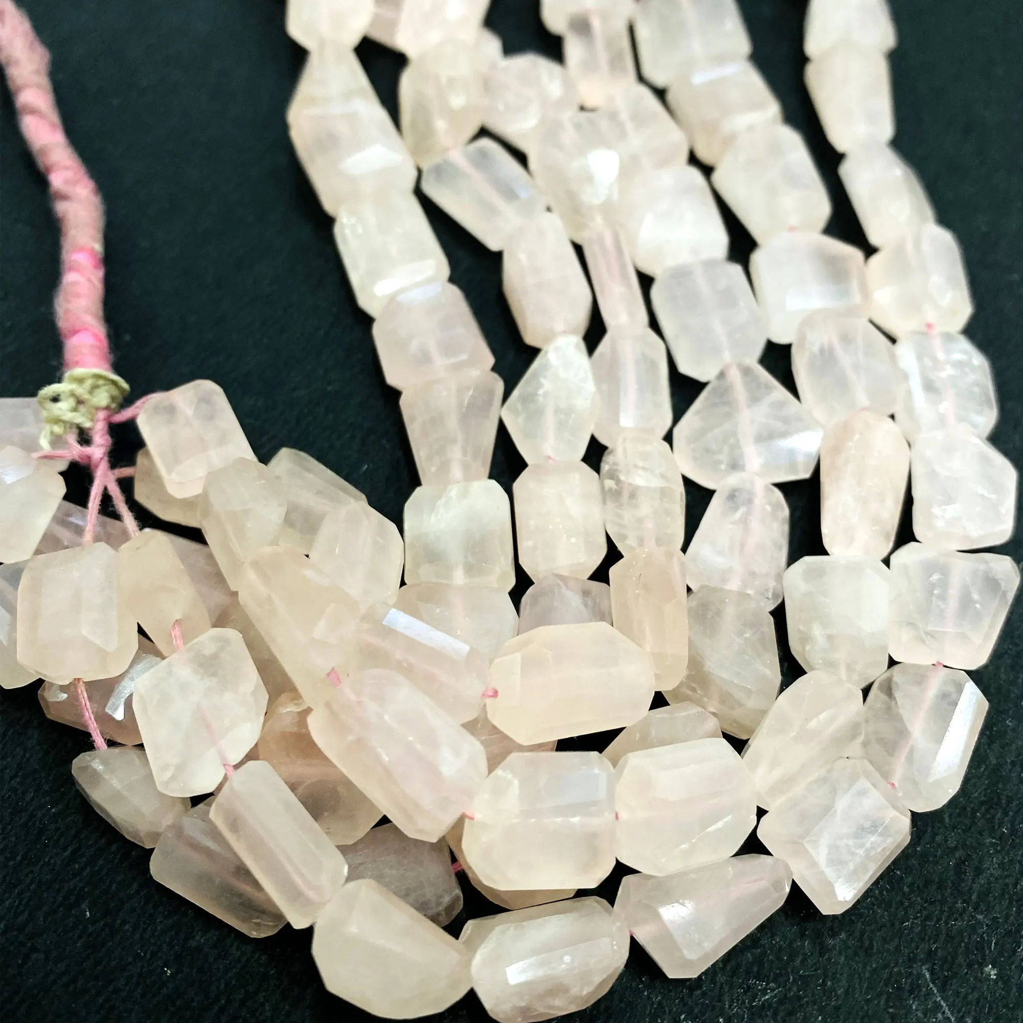 Rose Quartz Heishi Smooth Free Form Gemstone Stone Beads Wholesale For Jewelry Bracelet Necklace