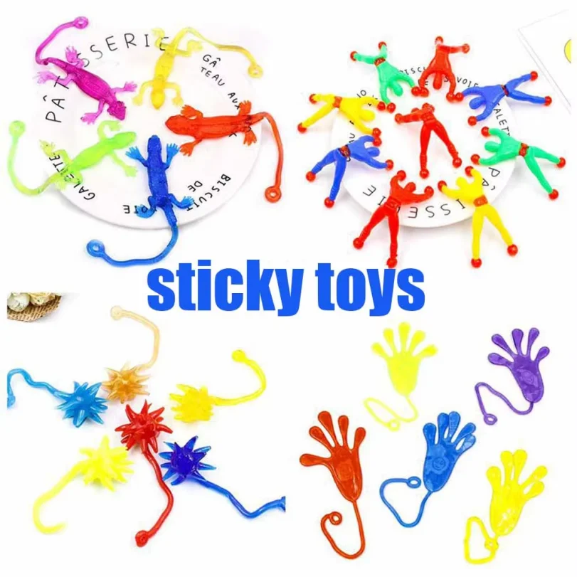 Novelty Fidget Toy Including Large Assorted Sticky Hands Stretchy Sticky Toy Party Favor for Kids Spider Sticky Toy