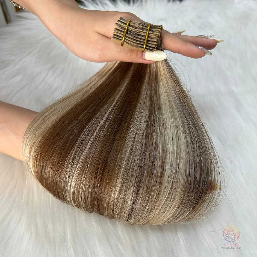 Лидер продаж вьетнамские девственные человеческие волосы высококачественные скандиванианские цветные сшитые ленты для наращивания натуральных прямых волос