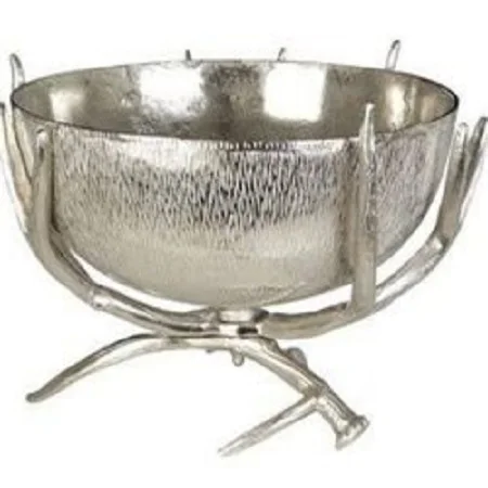 Trending Bowl with stand use for Home Hotel Restaurant serving dish decorative galvanized finishing Oval Aluminium serving Bowls