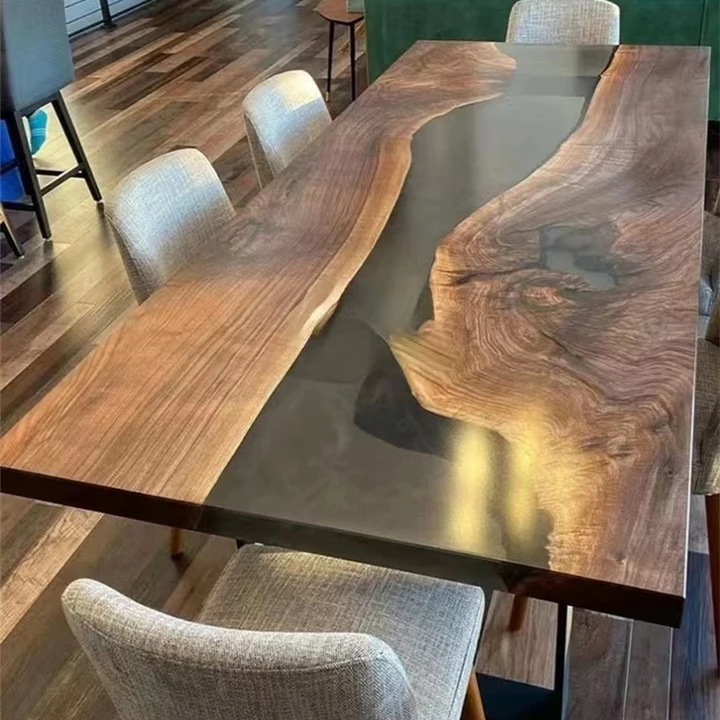 epoxy resin table, epoxy river table, wood epoxy dining table / Customized tables available