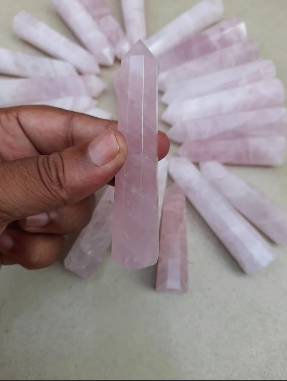 High Quality Natural Rose Quartz  Point obelisk reiki Healing Crystal Tower stone natural stone point wand Stone used for energy