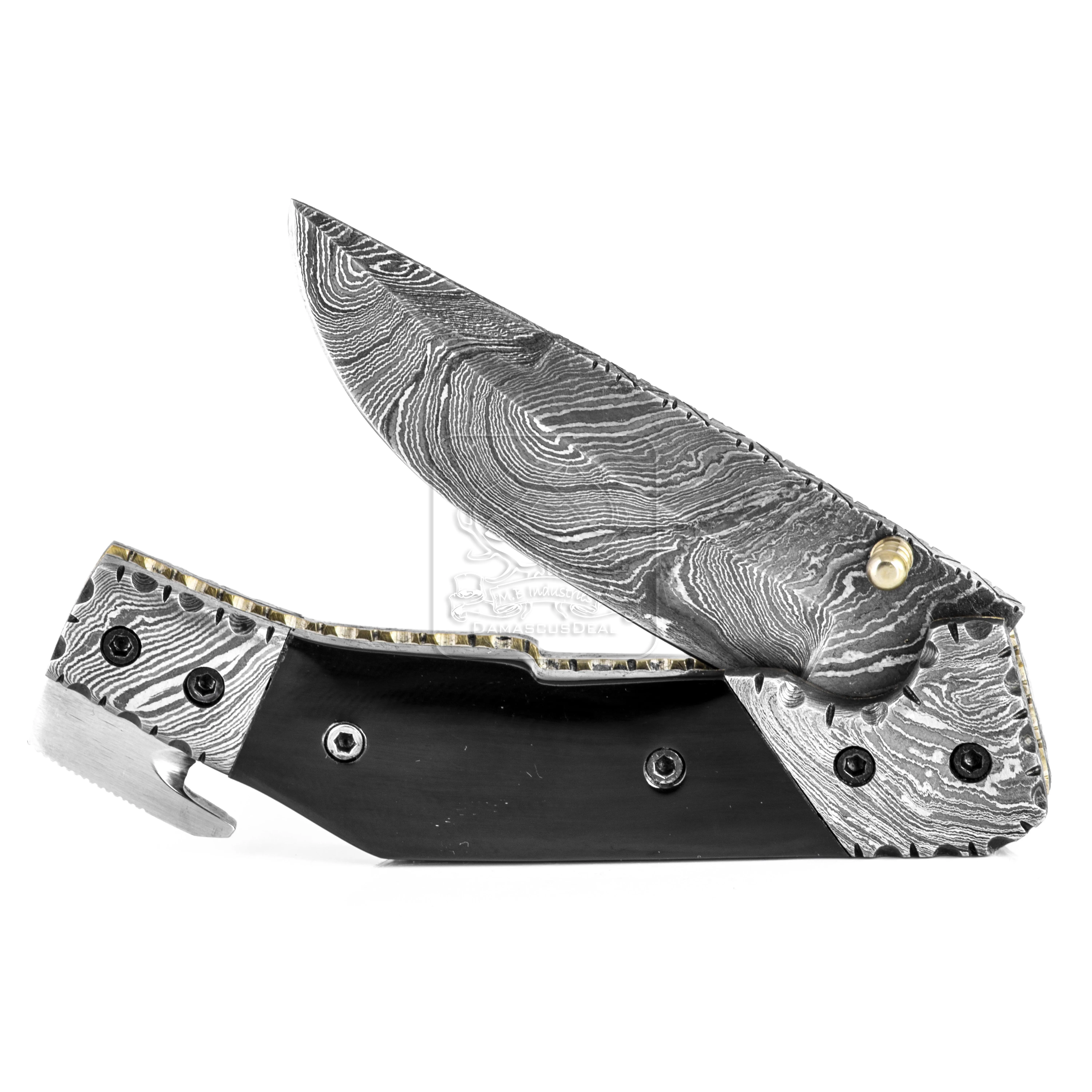 Damascus Steel Folding Knife DD-FK-652 Handmade Pocket Knife Outdoor Survival Hunting Knife Multi Tool Bushcraft Camping