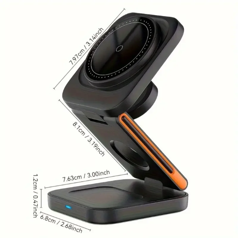 Promotional Wireless Charger 3 in 1 Foldable 15W Fast Charging Stand Portable Charger for Household Travel Business Use