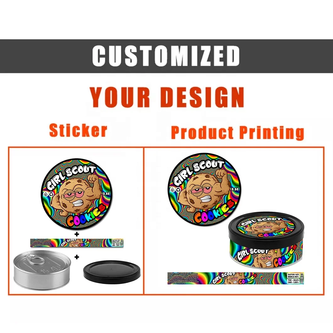 Customised Tuna Tin Cans Empty Can with Stickers packs tin can empty round small zkittlez tin