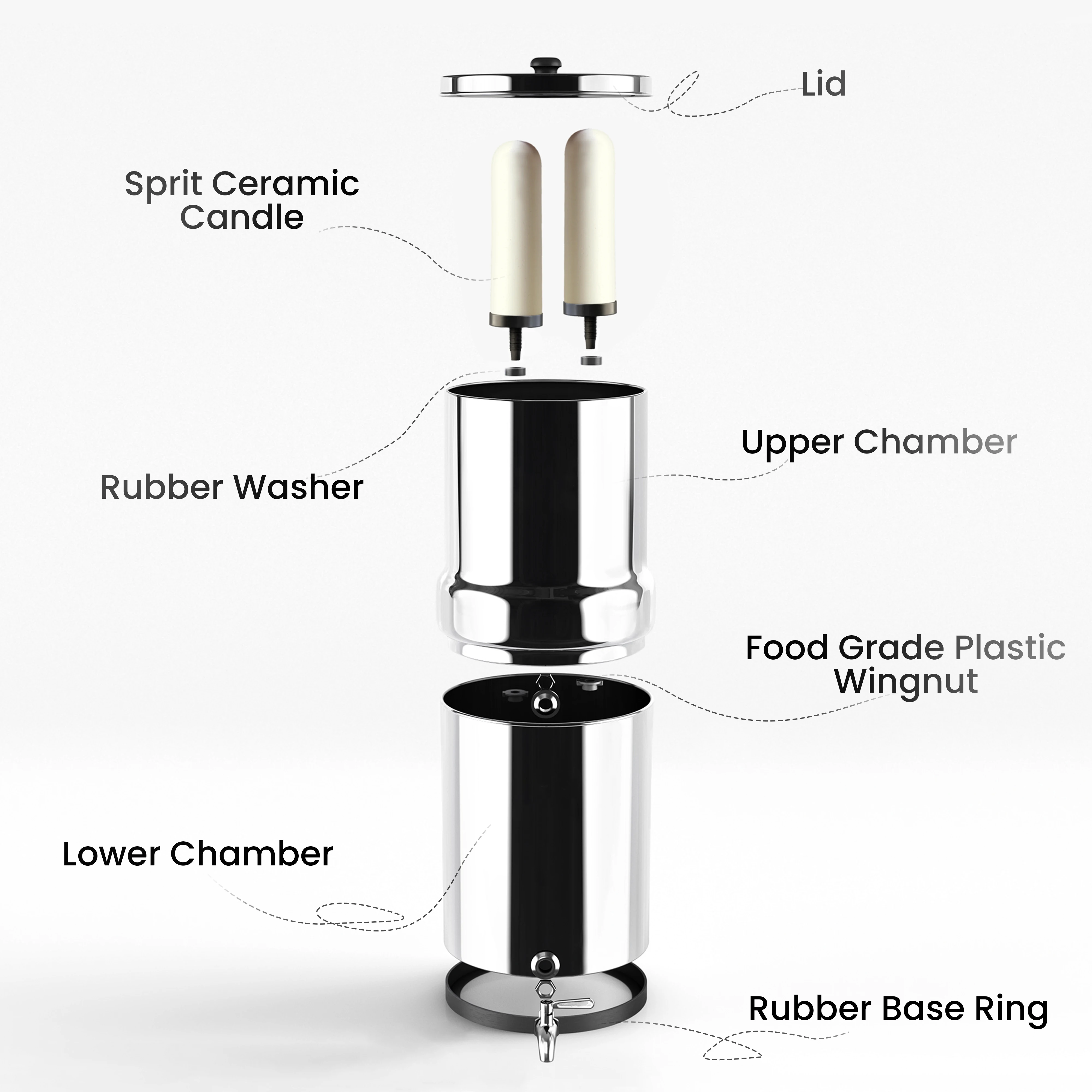 Super Selling Spirit 7 inch Ceramic Filter Cartridges with Activated Carbon Granules For Stainless Steel Drinking Water FIlter