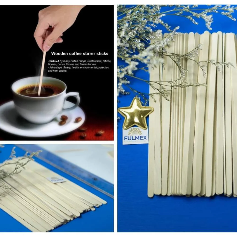 Coffee  sticks flavored wooden coffee stirrers from VietNam coffee stick packing machine clean wood