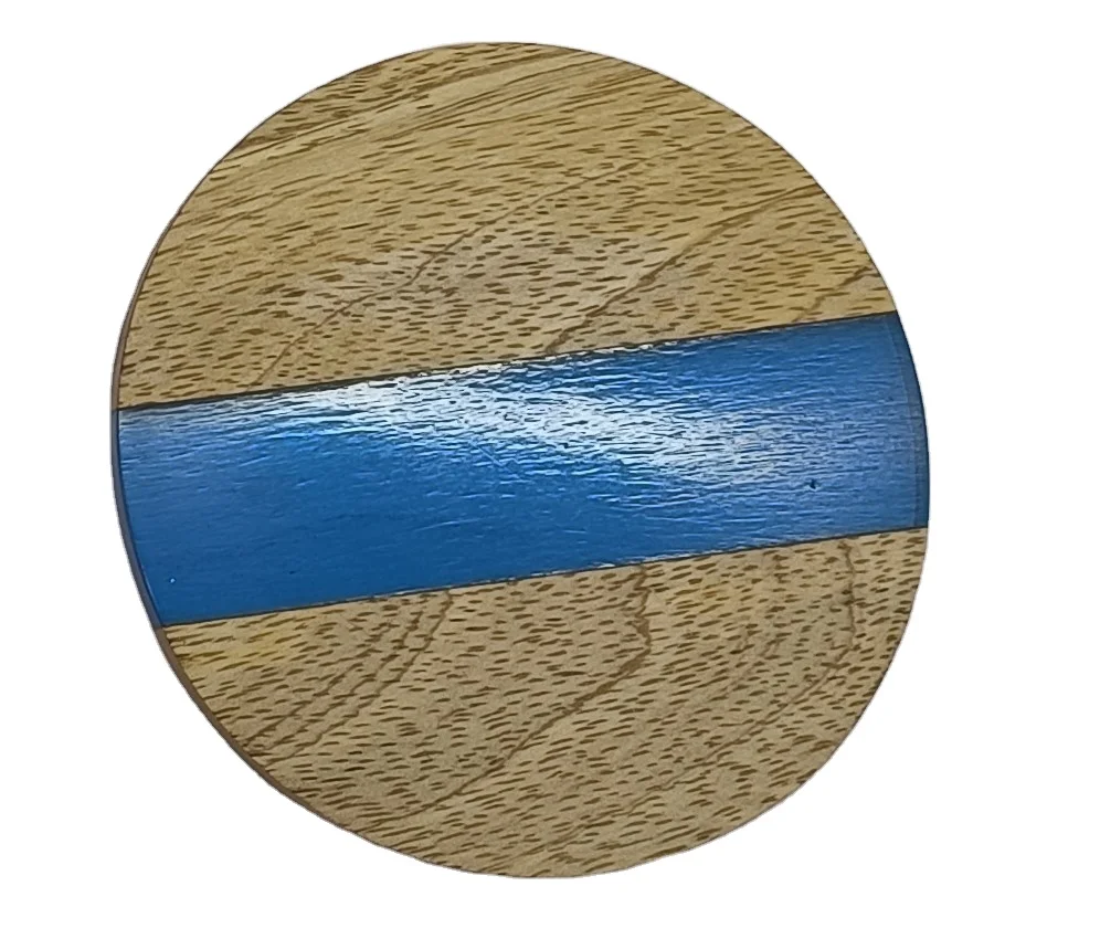 New Arrival Resin And Wood Coaster Set of 4 pcs With Wooden Stand Epoxy Custom Colour Tea Cup coasters at wholesale