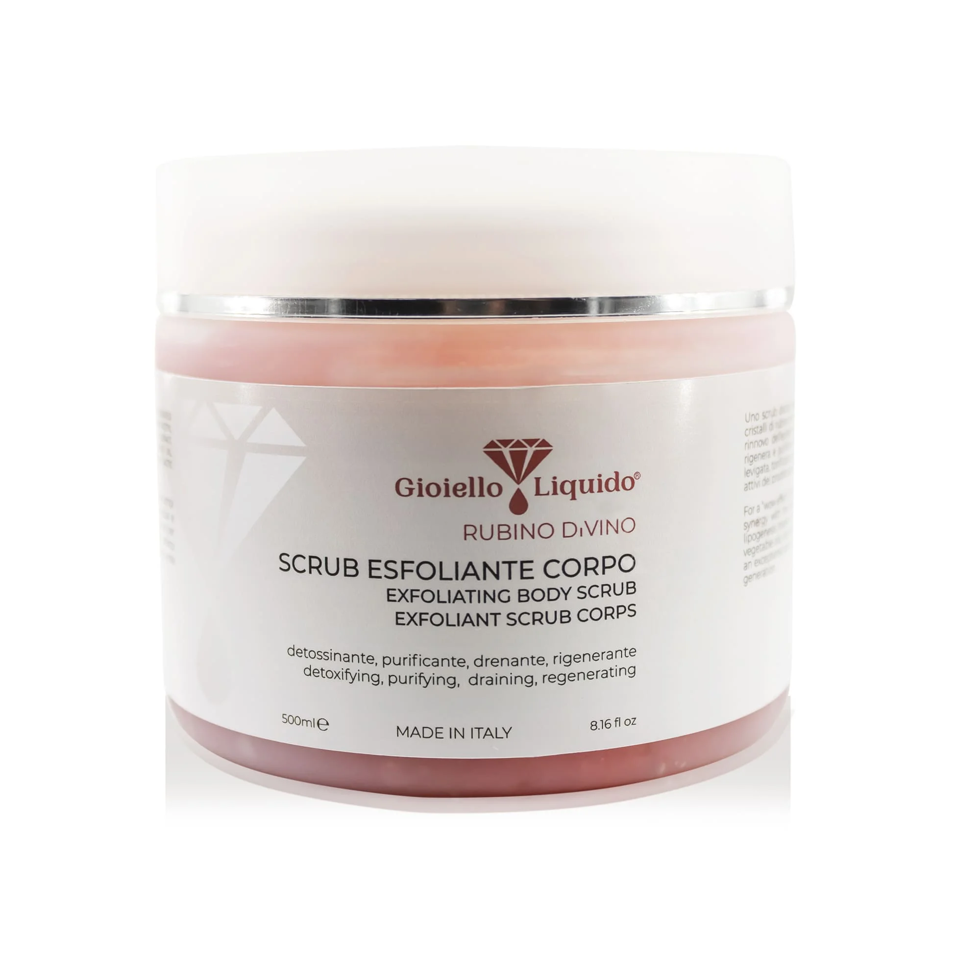 Top Quality Made in Italy Rare Beauty Skincare Exfoliant Body Scrub Divine Ruby body cleansing exfoliants 500 ml