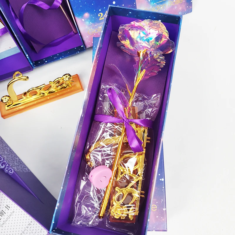 Everyone Love 24k Gold Foil Rose Flower Wedding Creative Gift 24k Golden Rose For Women