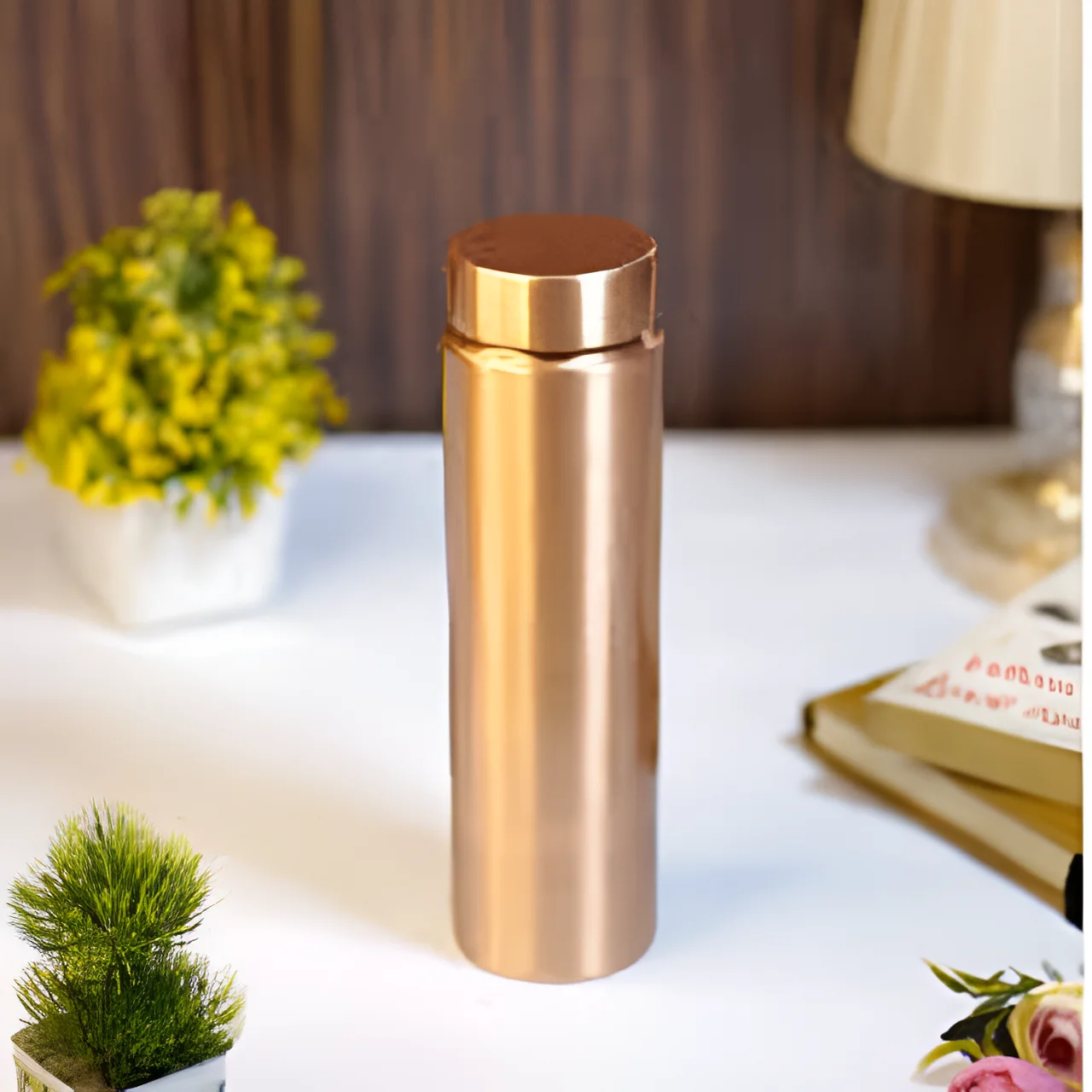 100% Pure Handmade Copper Water Bottle - 1000 ml, Leak Proof & Joint Free & Ayurvedic Benefits