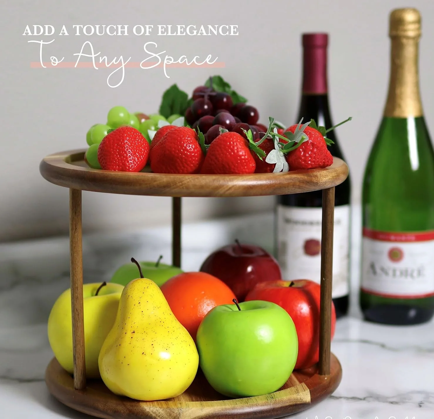 Round Serving Platter - 2-Tier Serving Tray for Desserts, Cookies, Tea, Spices, and Appetizer Serving Tray