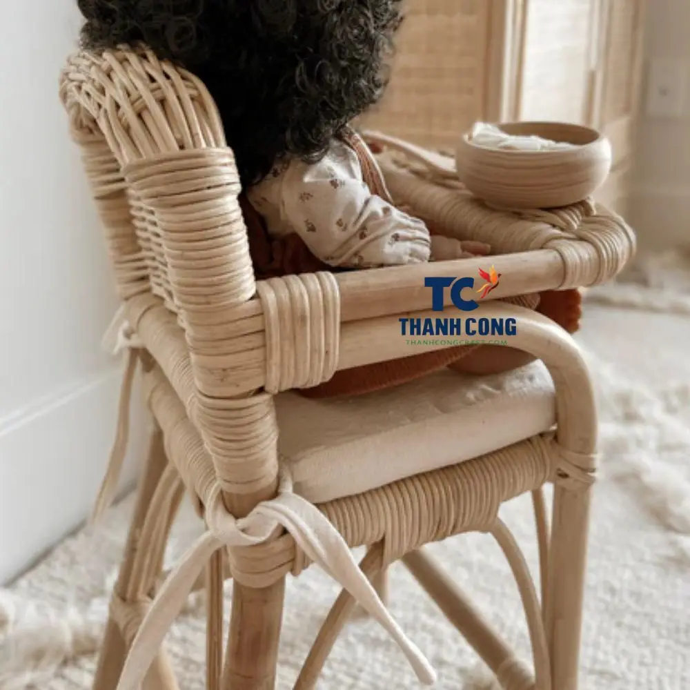 BEST SELLING play rattan crib rattan furniture toys for kids made in Vietnam Woven Wilde Rattan Doll High Chair