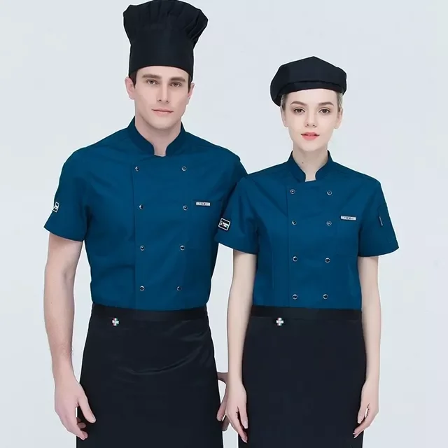 Custom double-breasted sushi chef uniform for cooking kitchen restaurant Cook Work wear chef Jacket made in India custom logo
