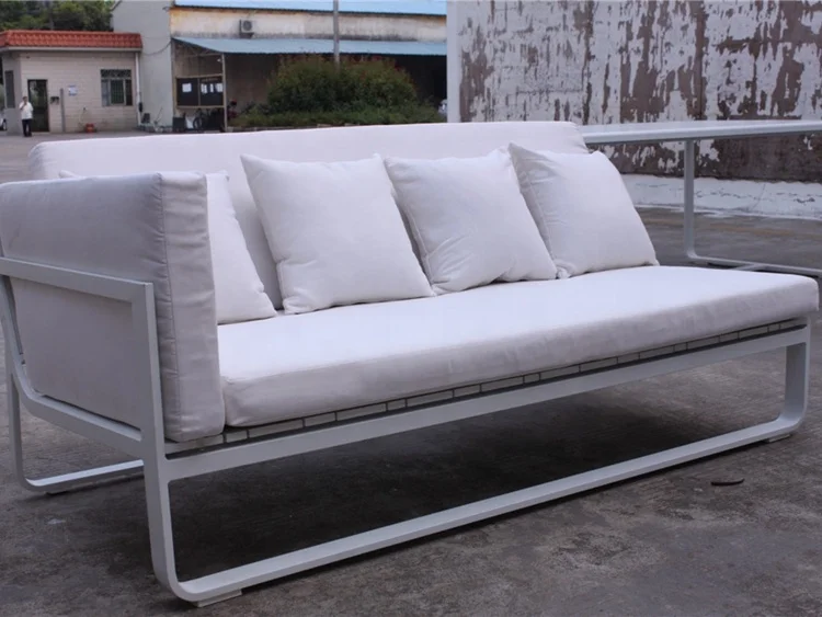 Plastic Wood Exterior Modular Sofa Patio Garden Sofa Outdoor Furniture Weather-resistant Modern Aluminum Steel Outdoor Sofa Set