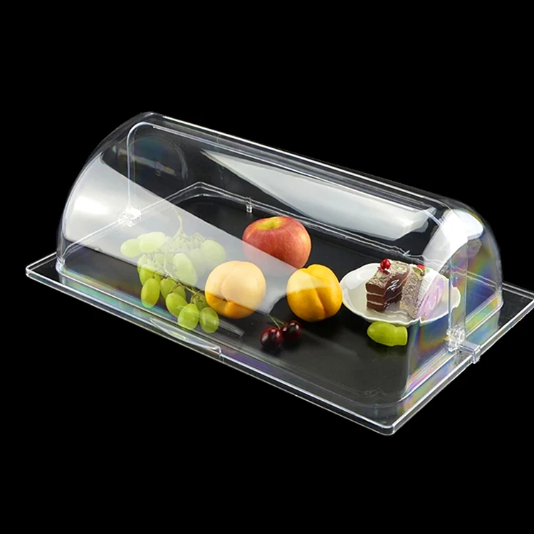 Plastic PC Clear Food Cover for Buffet Restaurant Buffet Roll UP Collapsible Glass Dome Food Cover