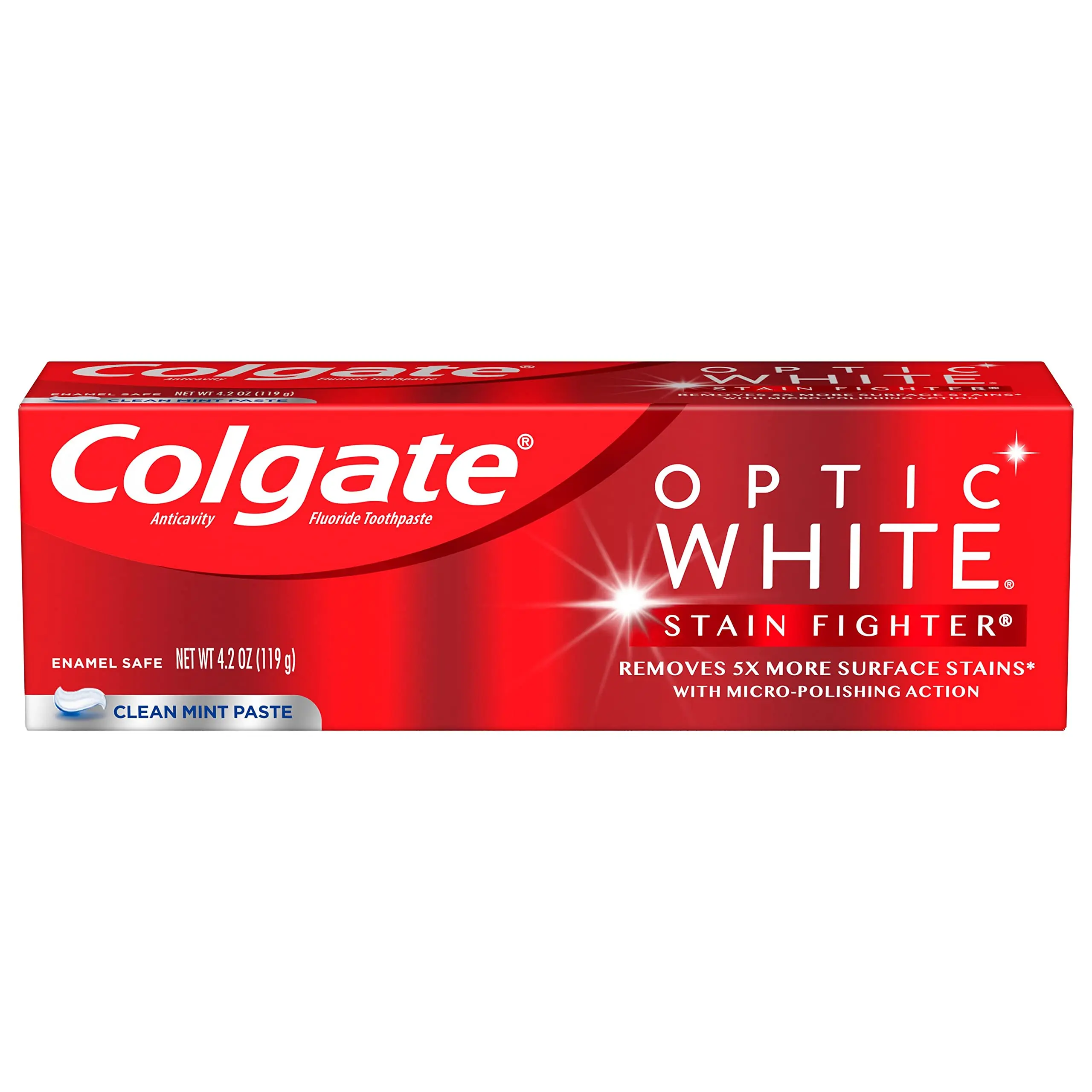 Colgate Optic White 200g Toothpaste Mint Flavor Anti-Cavity Dental Paste Adults Children Herbal Home Use World Wide Shipping