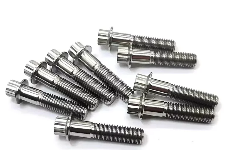 Split Rim Bolts Titanium 12 Point Flange Head Split Rim Bolt GR5 M7 M8 Titanium for BBS Bihexagon Flange Inch,metric Newfuture