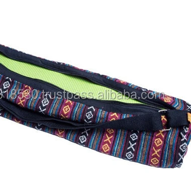 Indian Yoga Mat Bag Yoga Sling bag handmade Pilates Ethnic purse Woven cotton Cotton cross body purse yoga bags pouch fashion