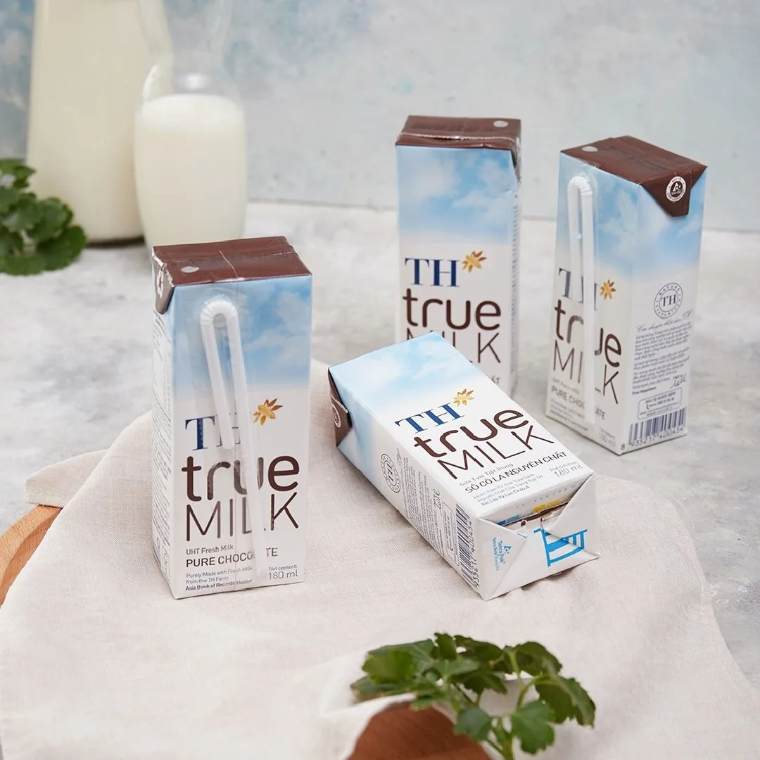 TH True Milk UHT Chocolate Fresh Milk 180ml Adults Children Cow Origin Sterilized Halal Certified Flavored Milk