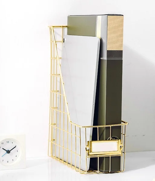 Modern Design Desktop 5 Shelf  Magazine Holders Metal Black Newspaper Holder Metal Magazine Rack for Office Library