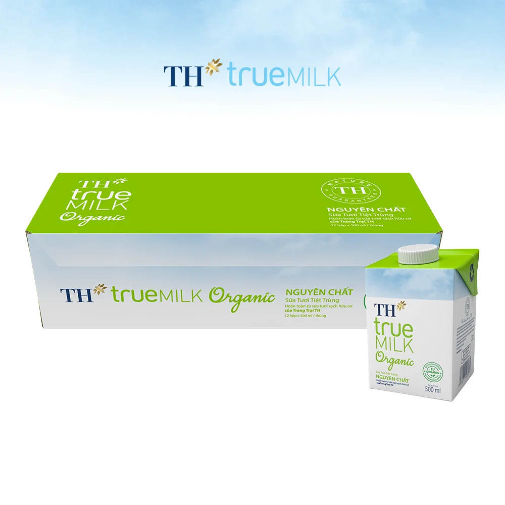 Organic dairy product TH True Milk Organic 500ml Halal, BRC, FSSC, ISO certified high quality products from Vietnam