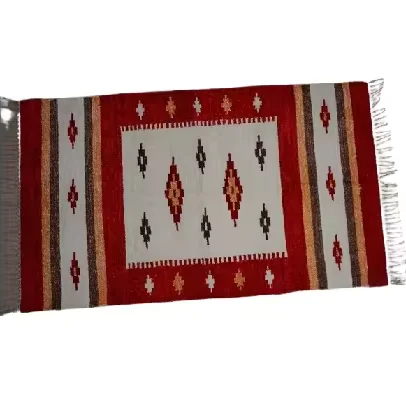 Traditional Design Style Handmade Chenille / Cotton Polyester Carpet Rug Rectangle Shape Multi Color Pattern Rugs for Prayer Use