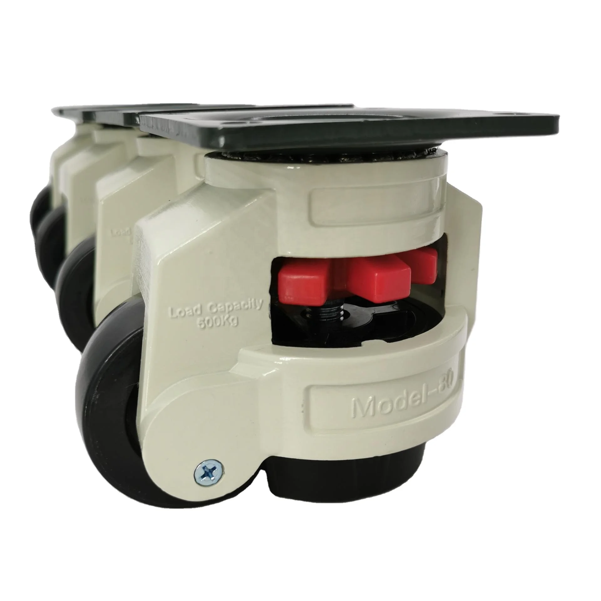GD80 2.5 Inch Leveling Hight Adjustable Retractable Heavy Duty Machine Swivel Top Plate Caster wheel