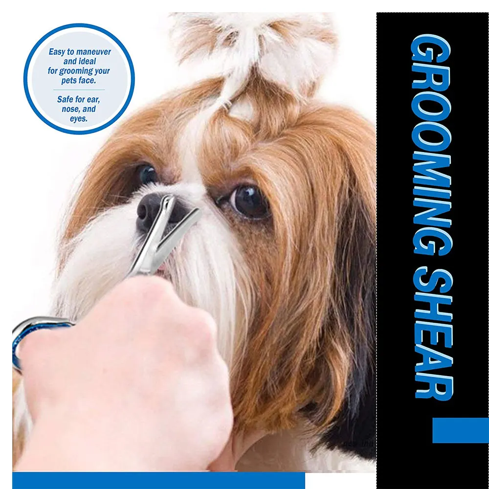 Stainless Steel Thinning Hair Curved Pet Scissors Set, Curved Professional Pet Grooming Scissors For Dog Cat