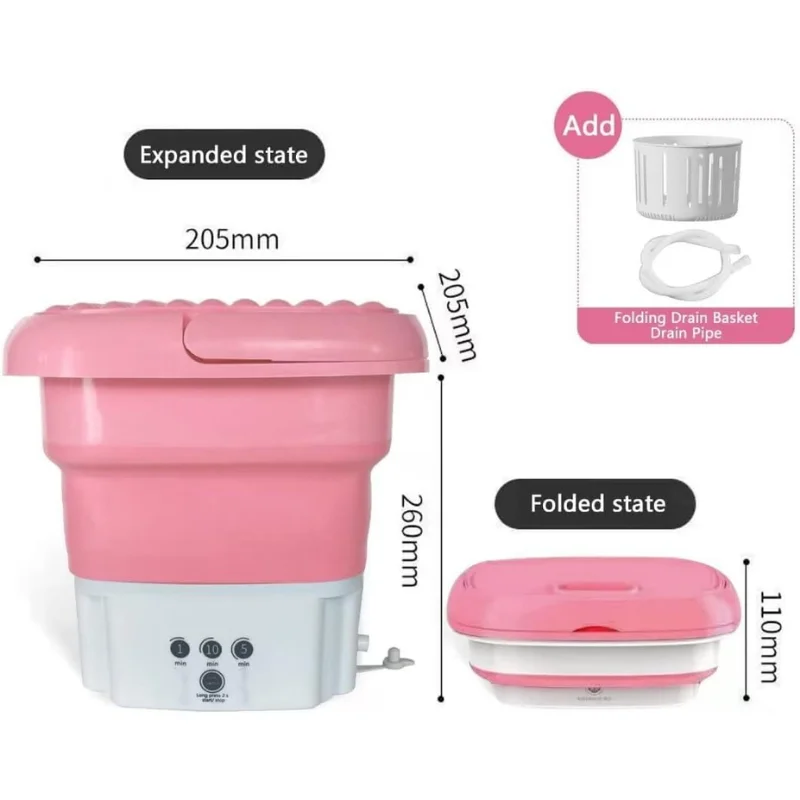 BIGSALE Portable Automatic Mini Electric Washer and Foldable Bucket Dryer UK Plug New Condition for Ultimate Convenience