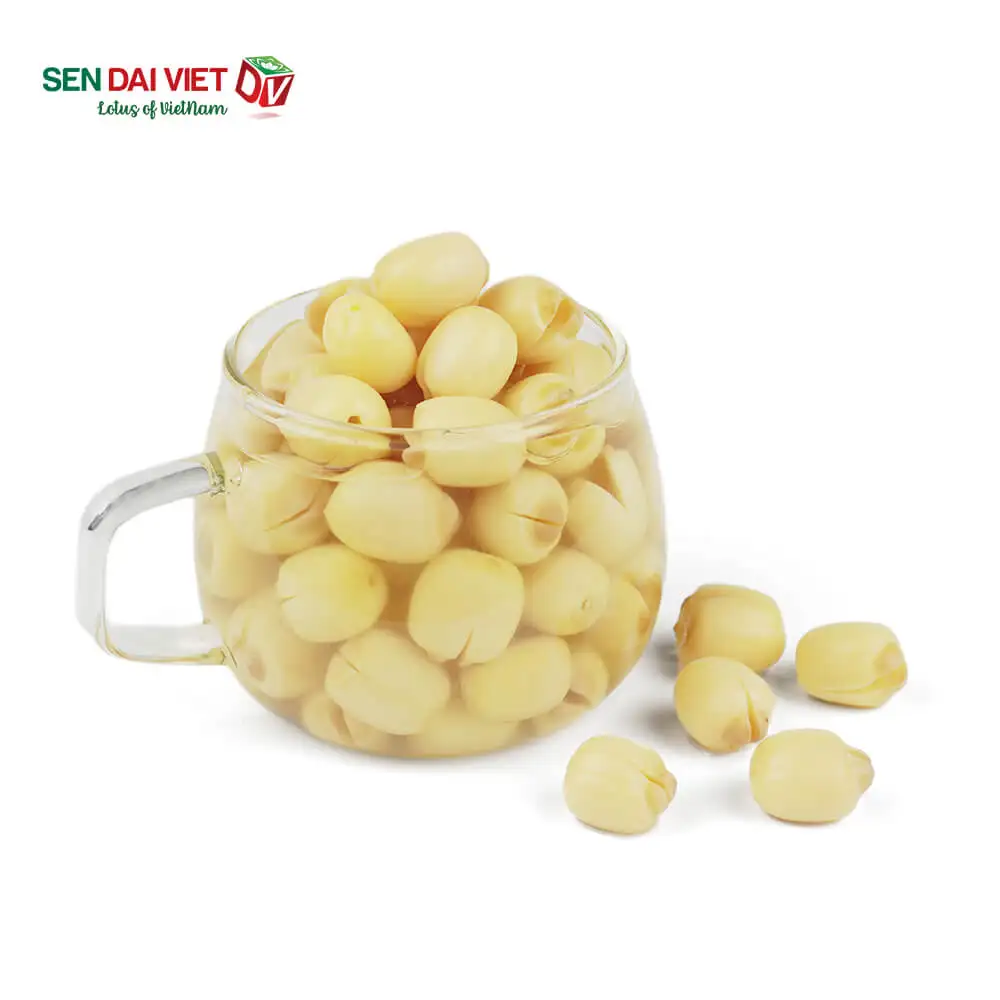 High quality Ivory White lotus seeds in syrup 24 months Shelf Life Flavor Sweet Lotus Seed Canned from Vietnam
