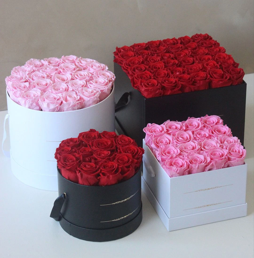 Hot Selling Preserved Dome Long Life Eternal Red Roses Preserved Flower from Scent for Wedding Centerpiece