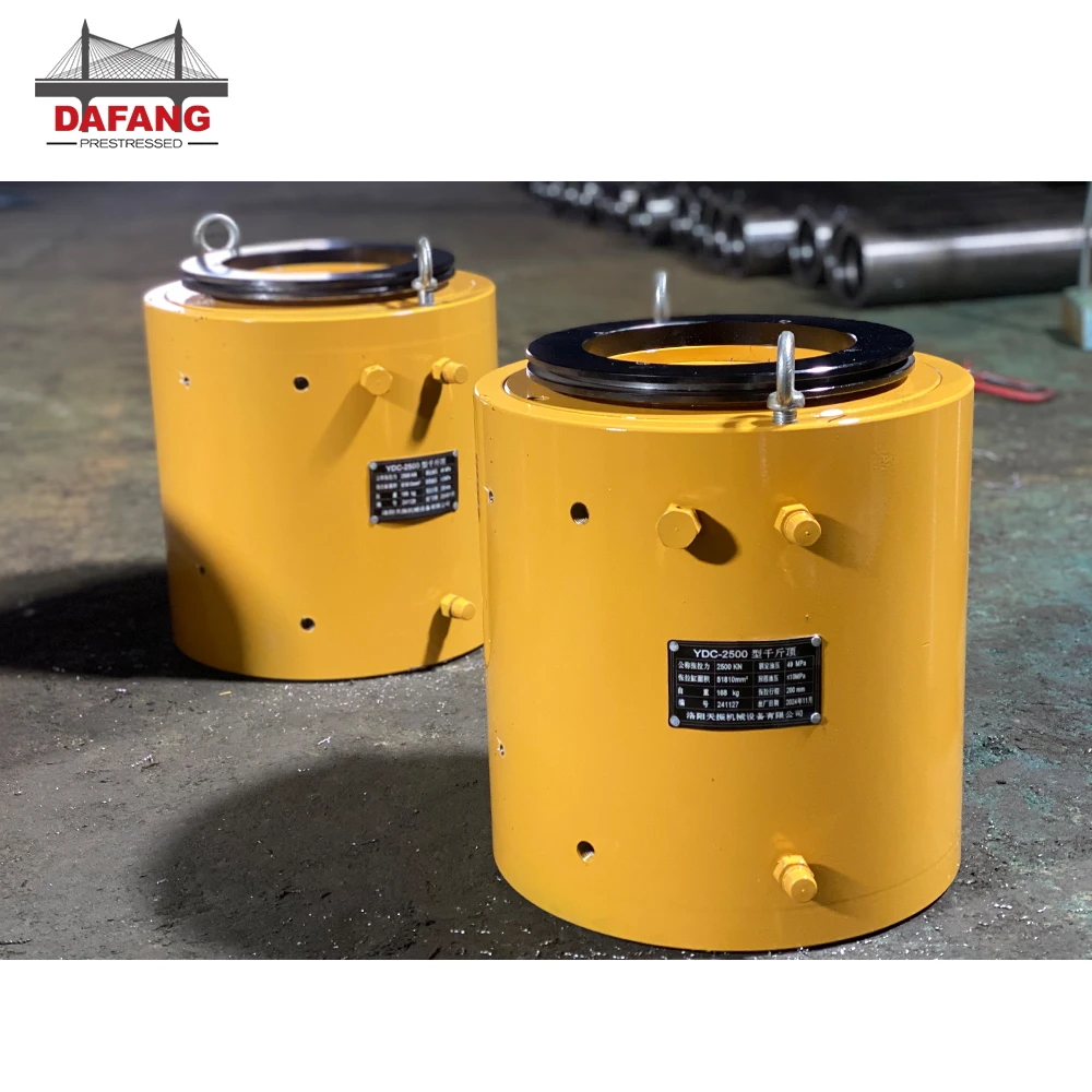 Customized Post Tensioning Bridge 250T 200mm Double Acting Hollow Hydraulic Jack For PC Strands