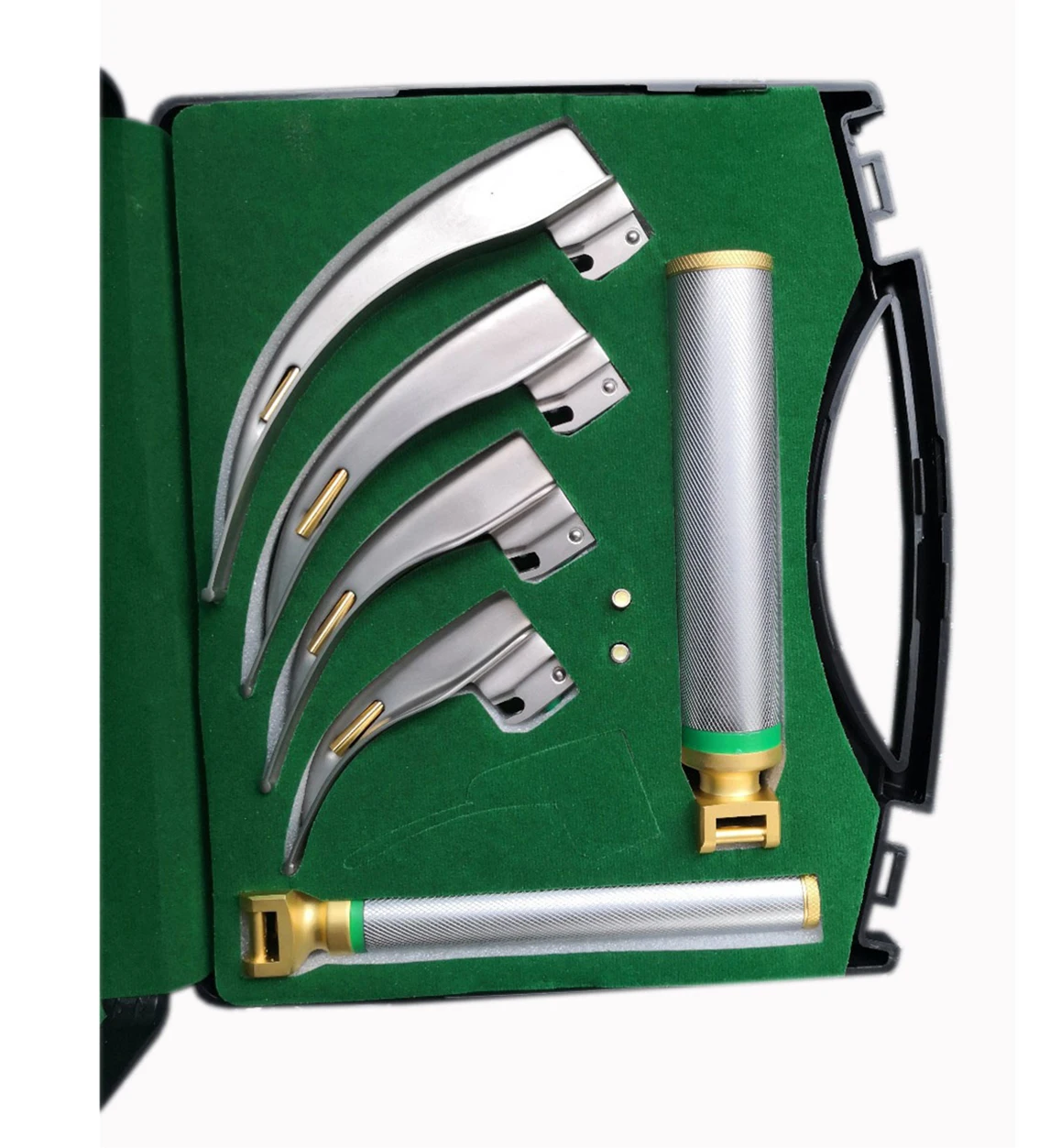 Premium Fiber Optic Laryngoscope MAC + MILLER Set-EMT Anesthesia Intubation Kit