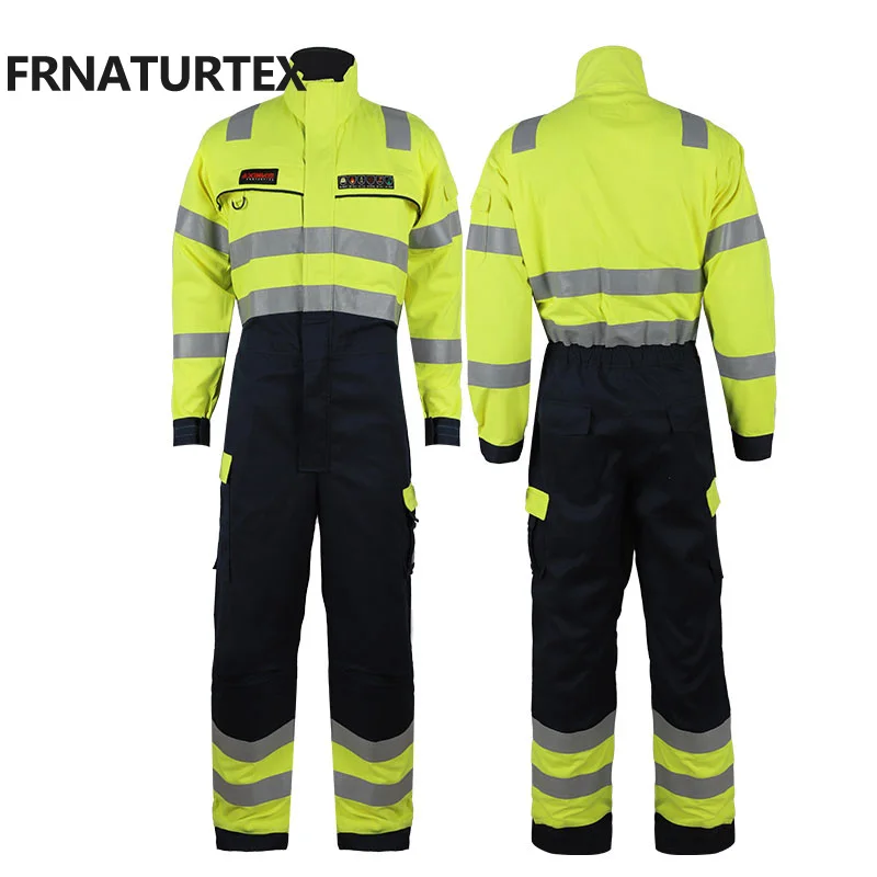 High Visibility flame retardant safety clothing Hi Vis Mid weight Flame Resistant FR clothing wholesale Coverall