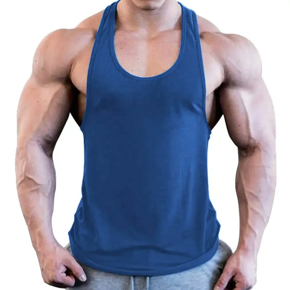 Manufacturer Custom Logo Gym Fitness Men Bodybuilding Stringer Tank Top Quantity Print XXL Cotton Gun OEM Customized Anti Style