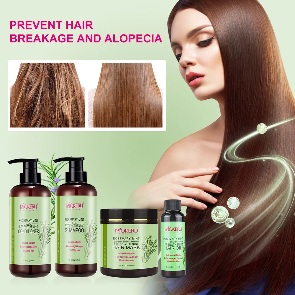 Natural Repaired Hair Care Sets Rosemary Mint Hair Treatment Shampoo And Conditioner Professional Hair Salon For Home Use