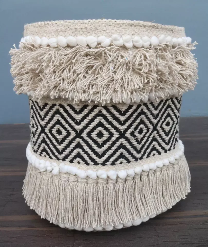 Moroccan Vases Home Storage Basket Pot Vases black white round vase