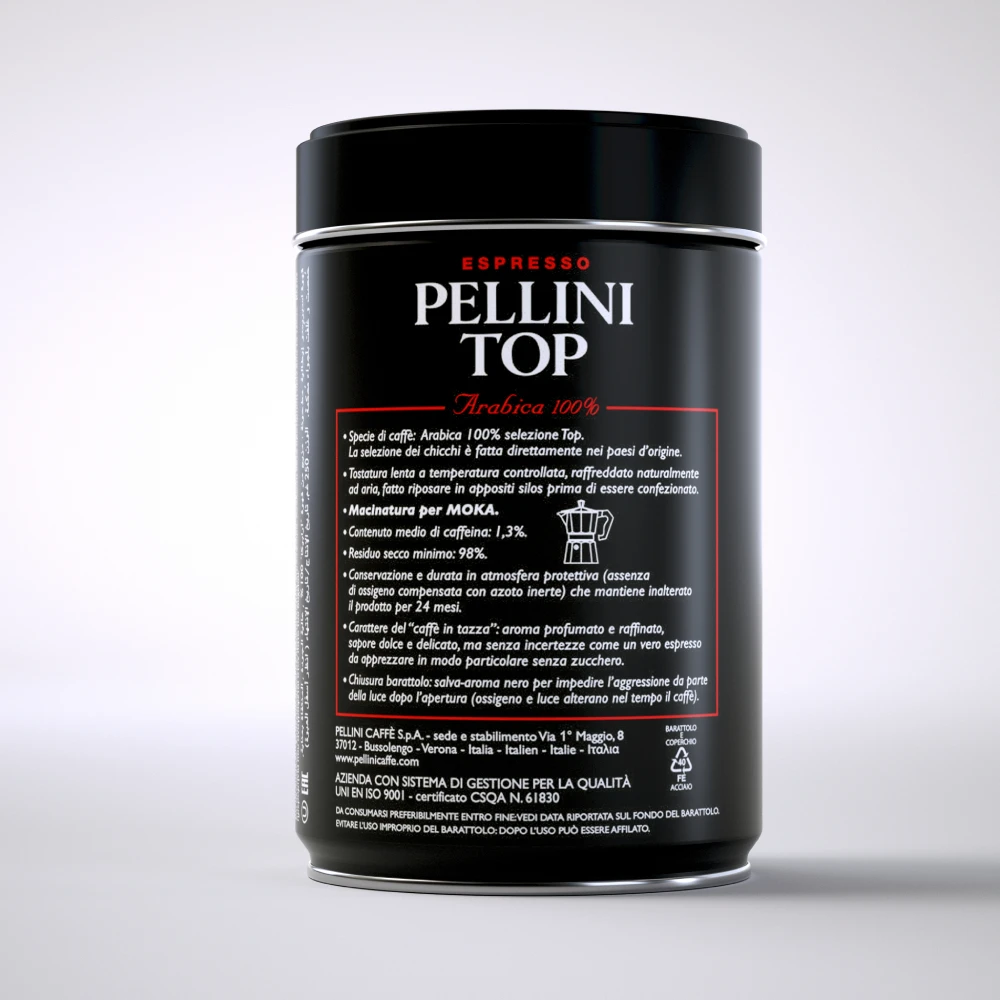 Made in Italy high quality coffee Blend Roasted and ground 100% Arabica coffee 250g tin can for Espresso