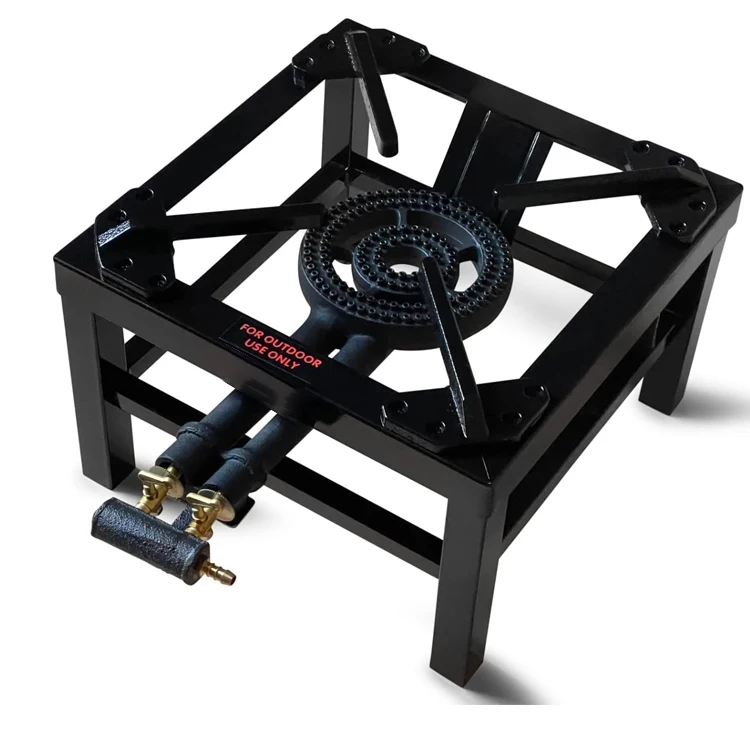 Heavy Duty 2 Button Single Cast Iron Burner LPG Gas Boiling Burner Catering Camping Stove Outdoor Party