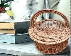 Home Decor Basket Modern Hand Woven Craft Eco Friendly Bamboo Wooden Picnic Fruit Basket Rattan Storage Basket Flowers