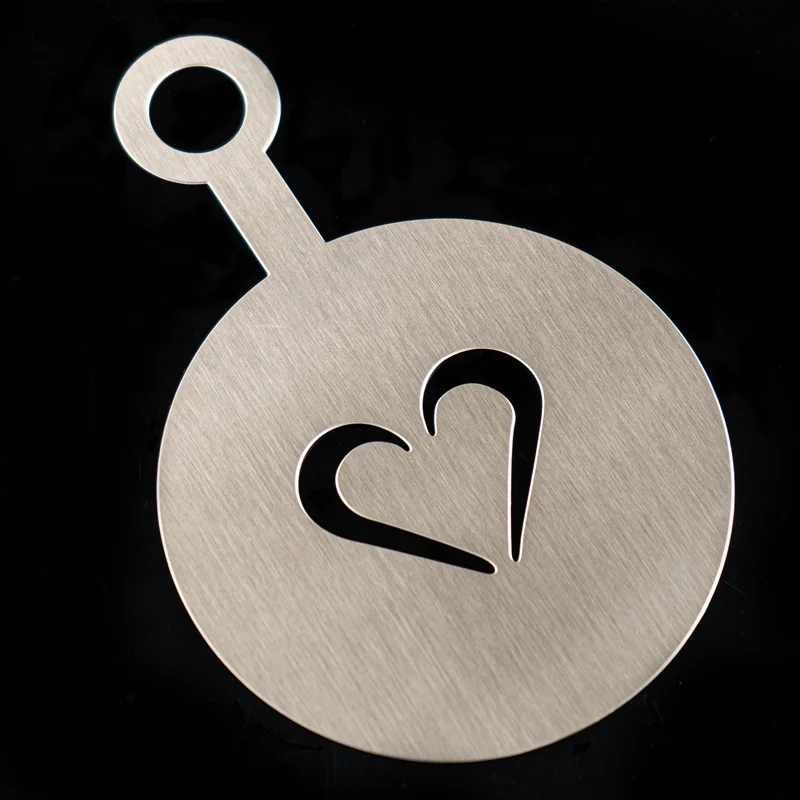 Custom Kitchen Accessories Stainless Steel Coffee Stencil Cappuccino Arts Templates Coffee Mould Cake Decorating Tool