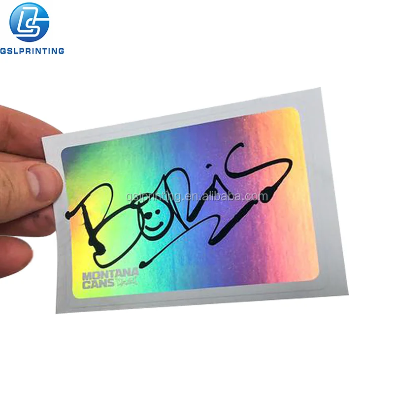 High Quality Blank Security Brittle White Vinyl Hologram Eggshell Label Stickers Paper Graffiti Sheet Custom