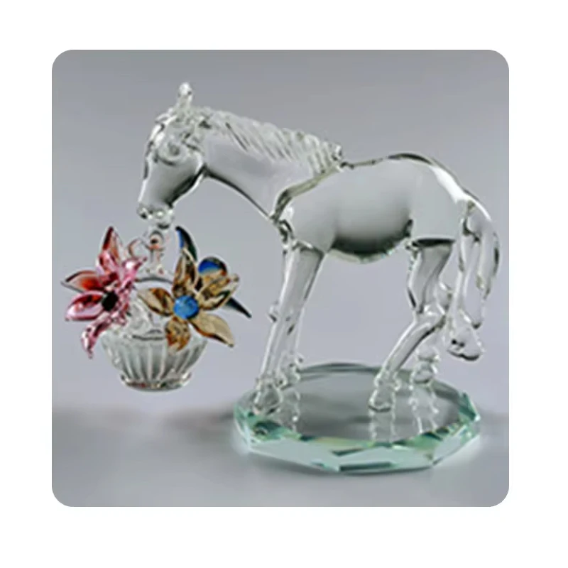 Indian Manufacturer Of  Mini Elephant Decorative Glass Art Statue Available At Low Price