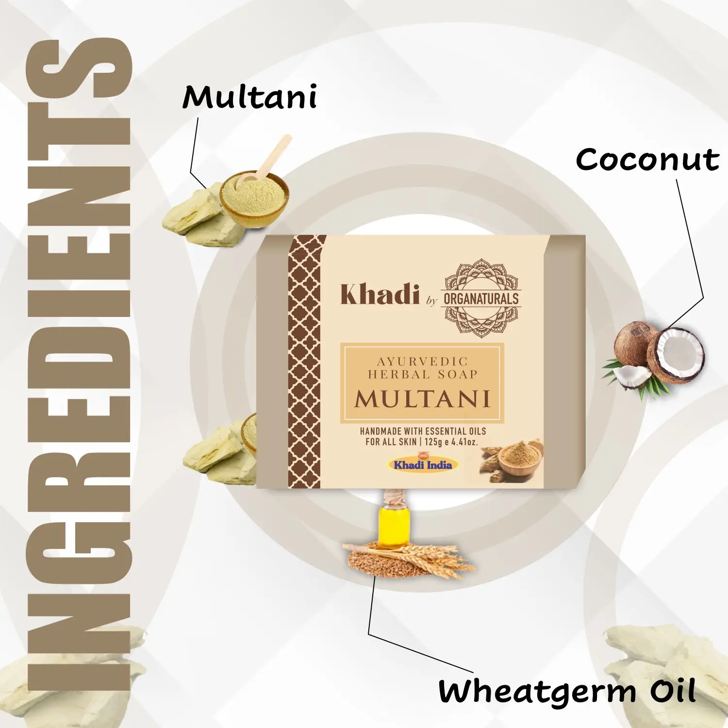 Ayurvedic Multani Handmade Soap Suitable for All Skin type - 125g