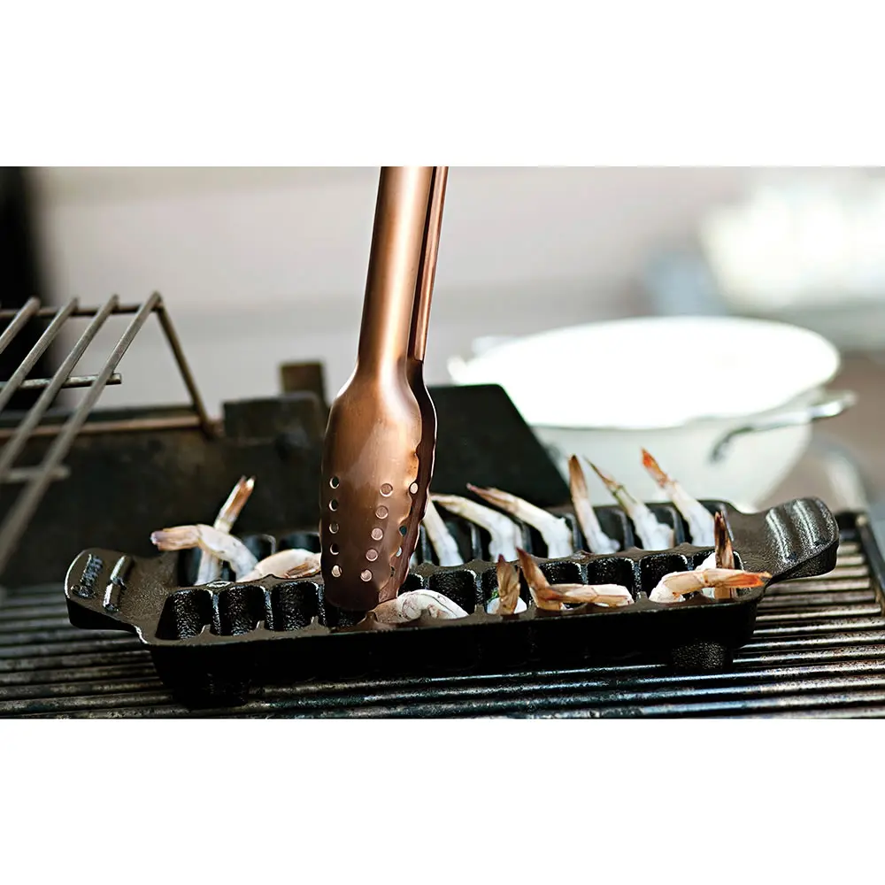 Shrimp Cast Iron Grill and Serving Pan, 22 Holes  Baking Pan Household and Outdoor Camping use Cast Iron Cookware, Non-Stick